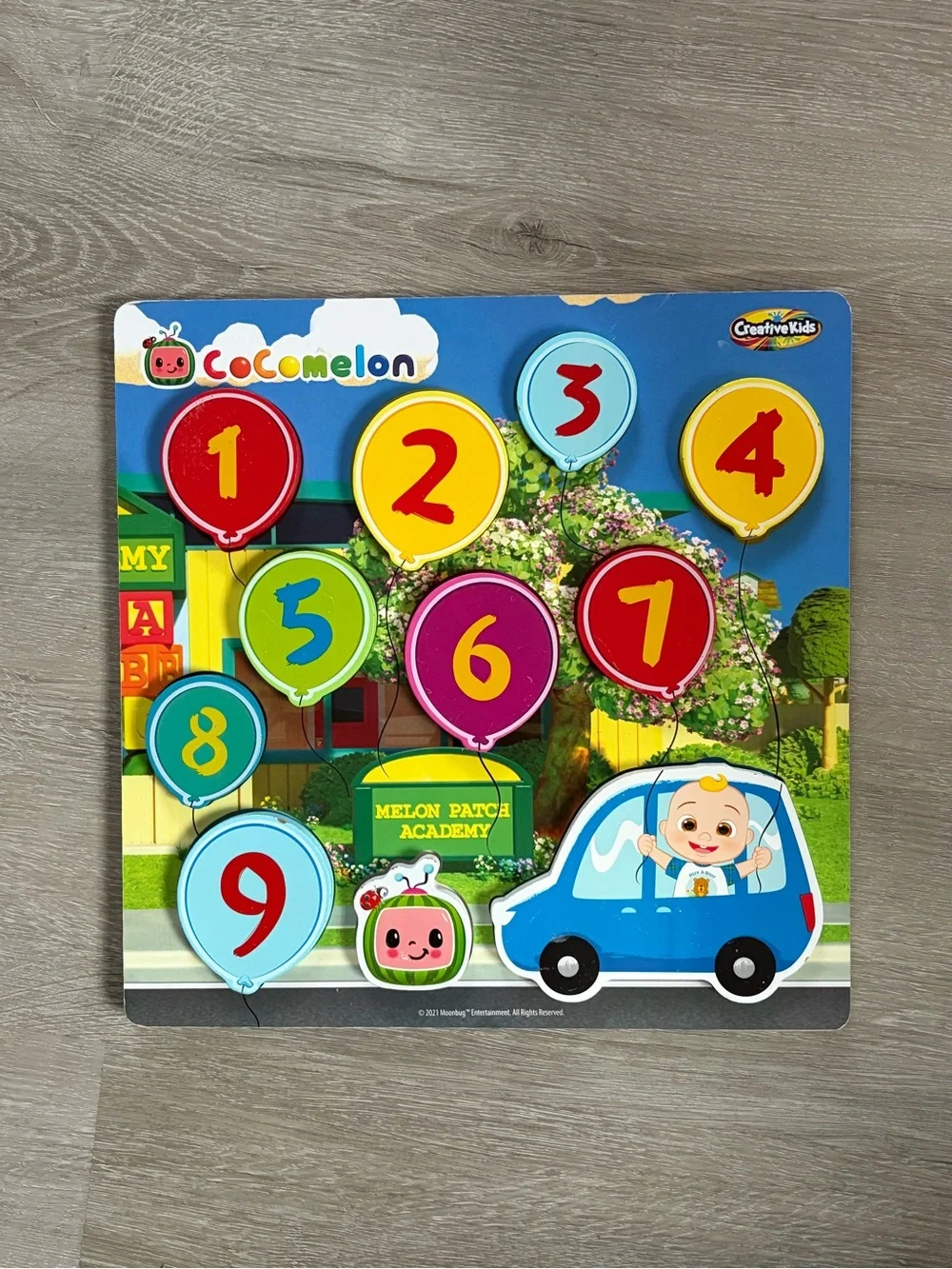 CoComelon Wooden Numbers Puzzle 1–9 Learning Peg Puzzle